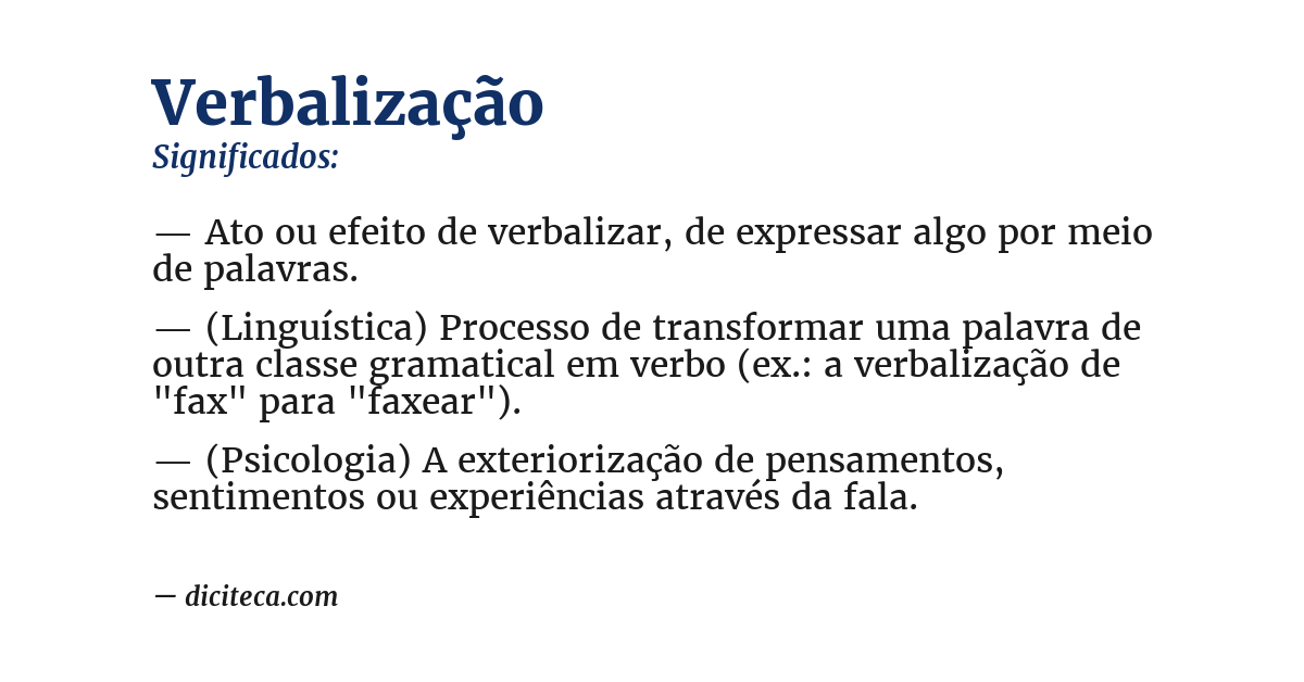 Significado de verbalização