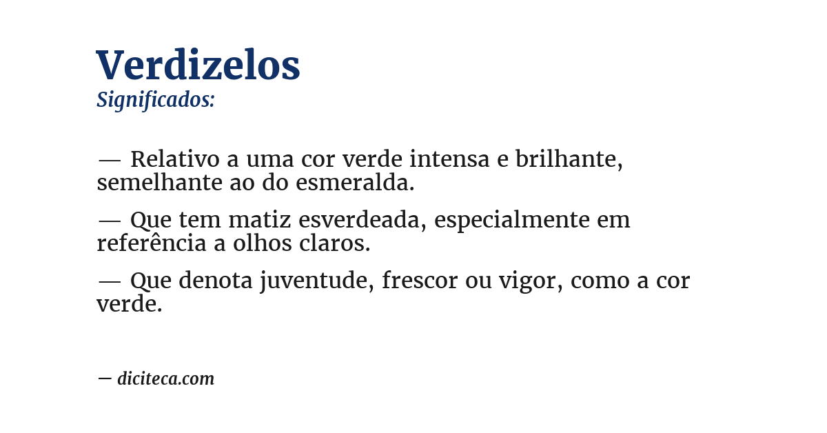 Significado de verdizelos