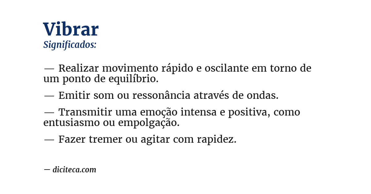 Significado de vibrar