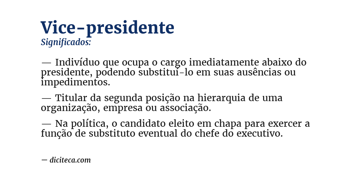 Significado de vice-presidente