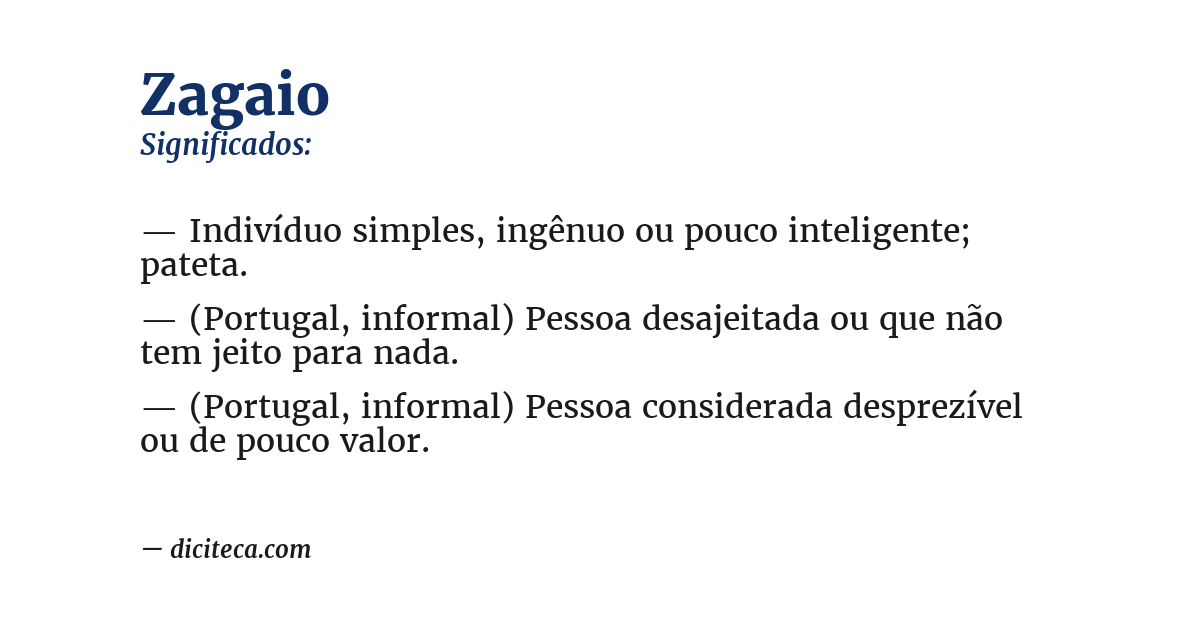 Significado de zagaio