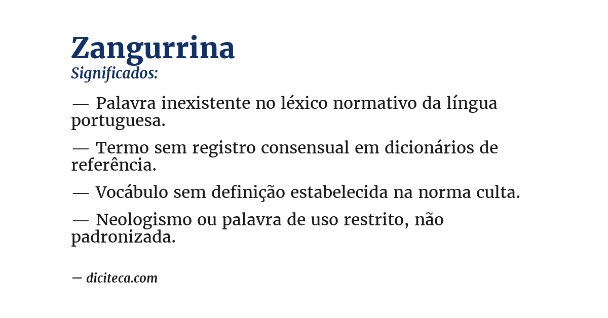 Significado de zangurrina
