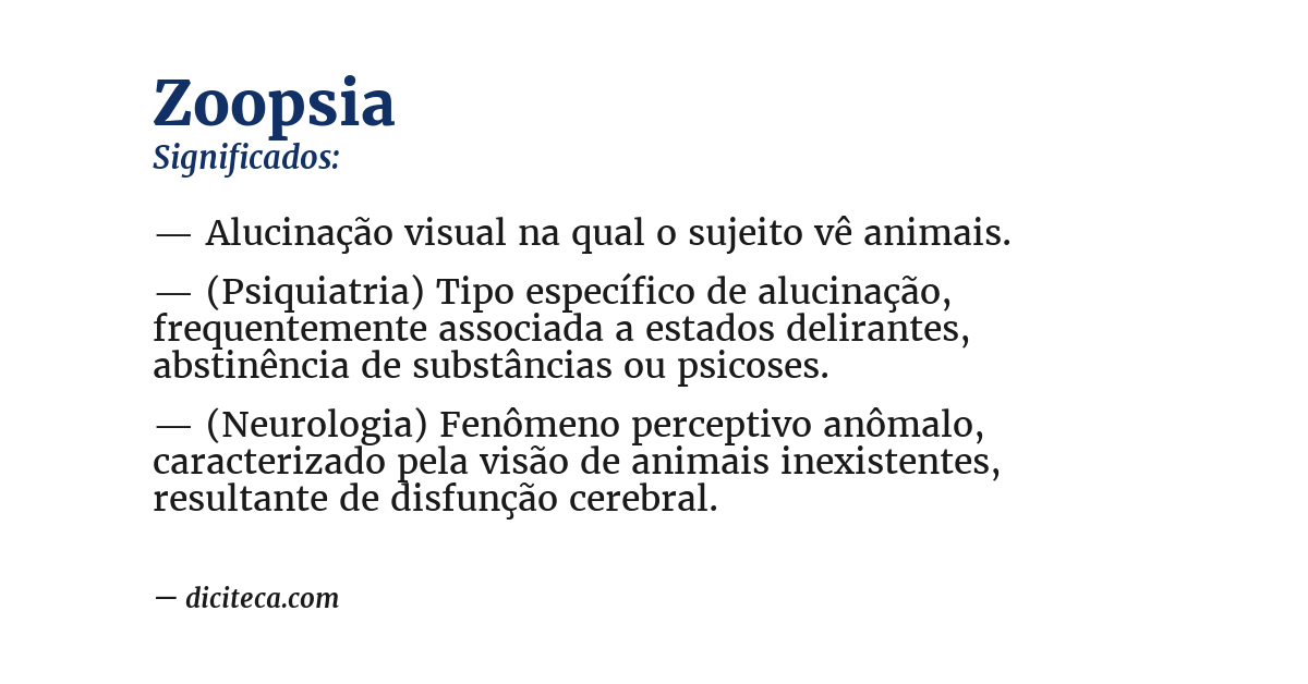 Significado de zoopsia