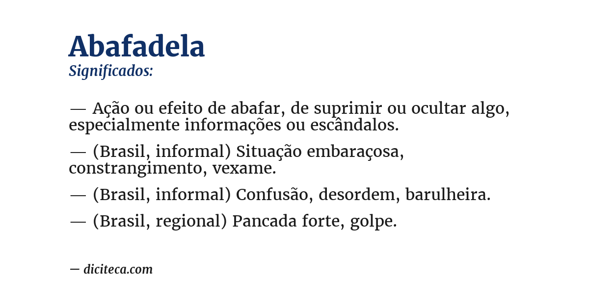 Significado de abafadela