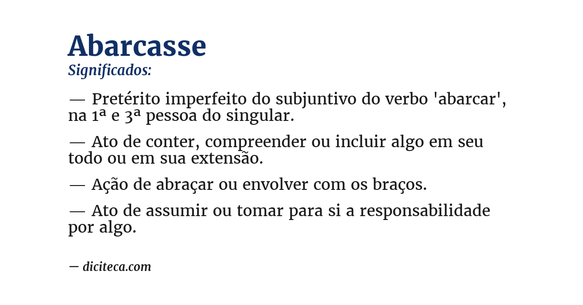 Significado de abarcasse