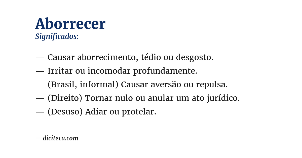 Significado de aborrecer