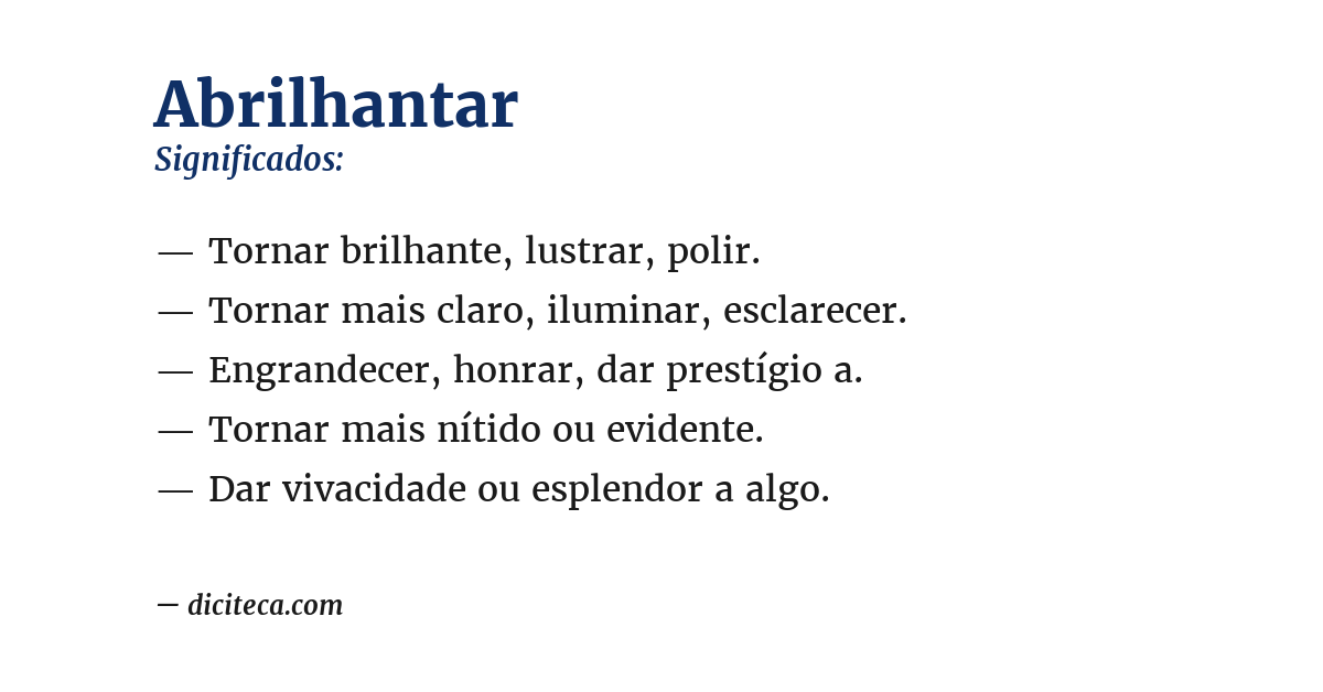 Significado de abrilhantar