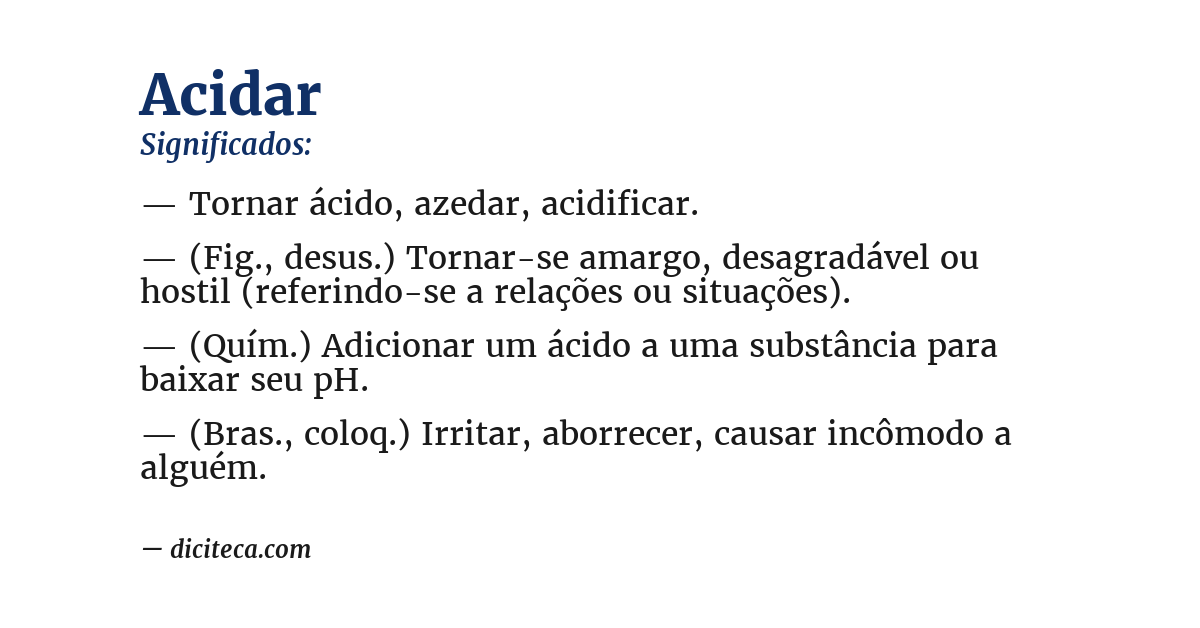 Significado de acidar