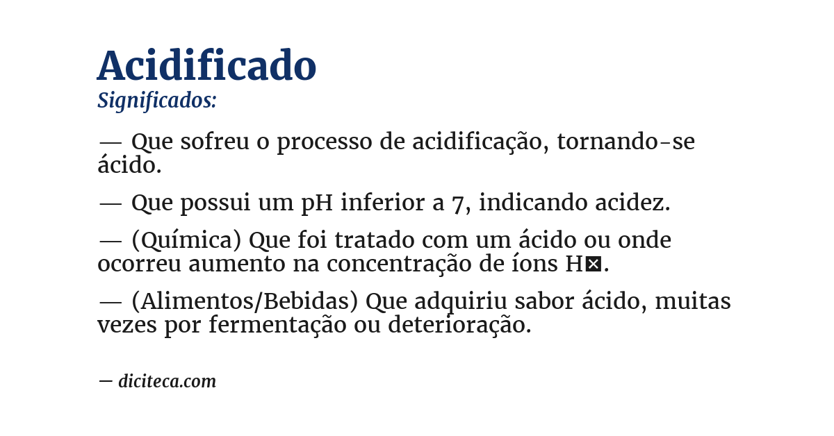 Significado de acidificado