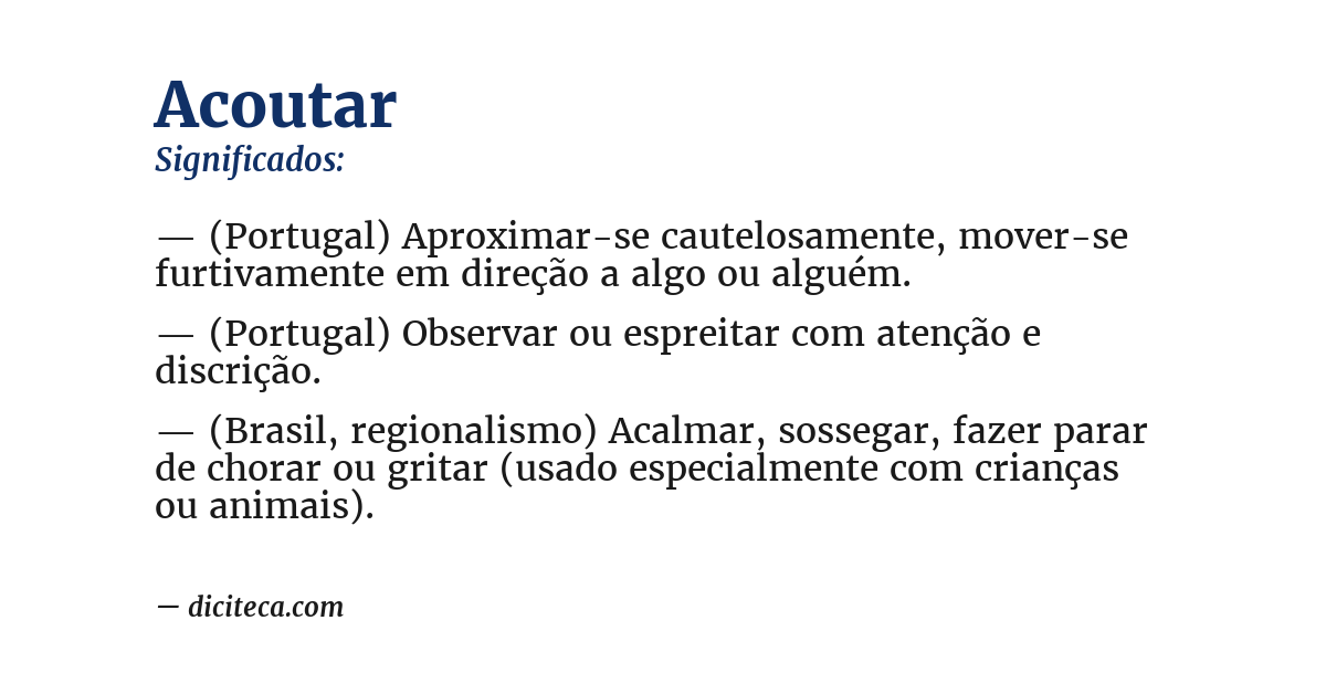 Significado de acoutar