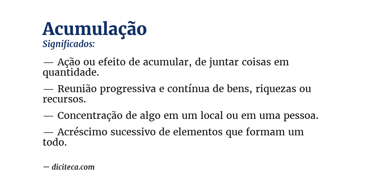 Significado de acumulação