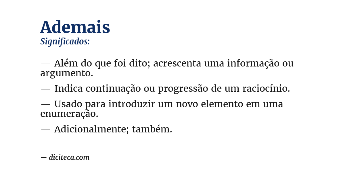 Significado de ademais