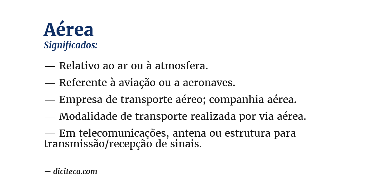 Significado de aérea