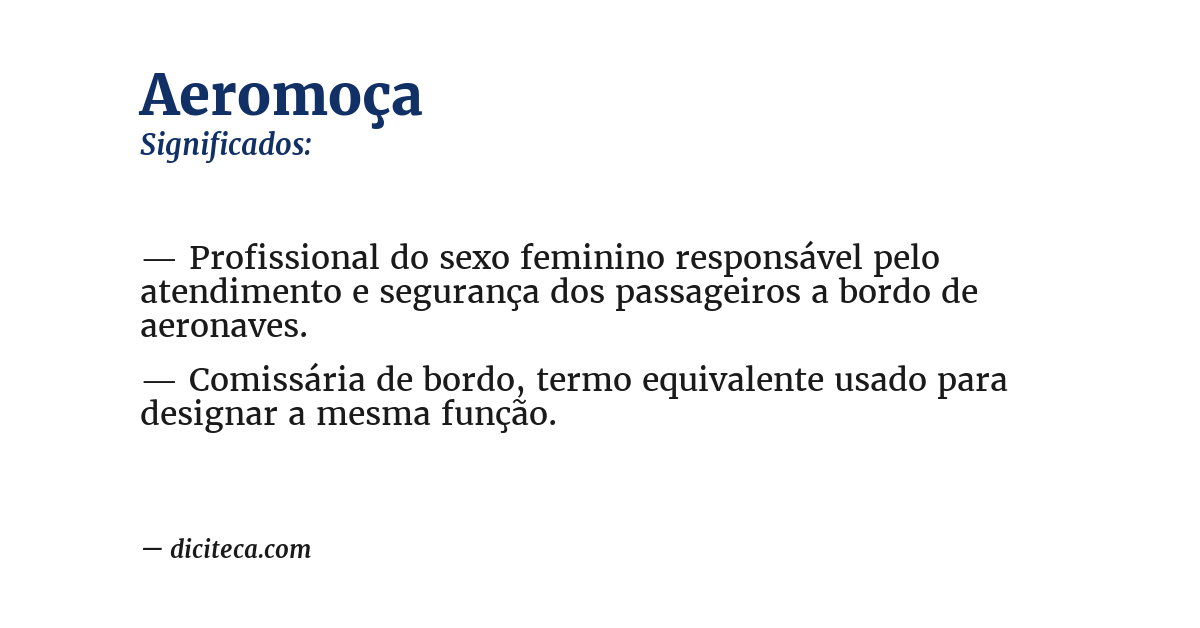 Significado de aeromoça