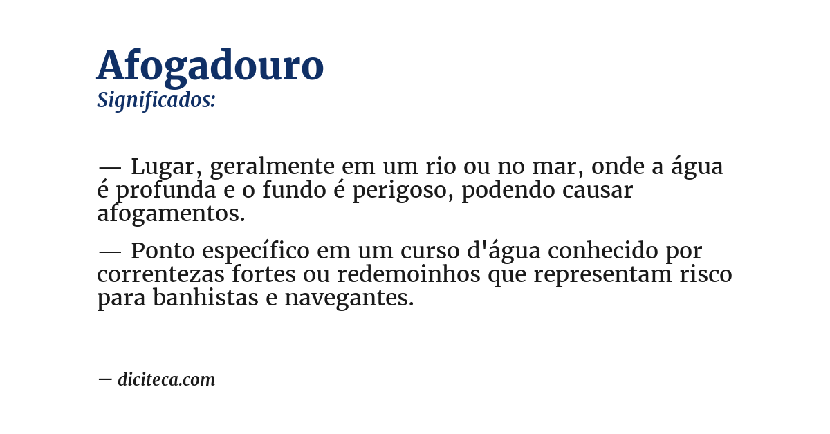 Significado de afogadouro