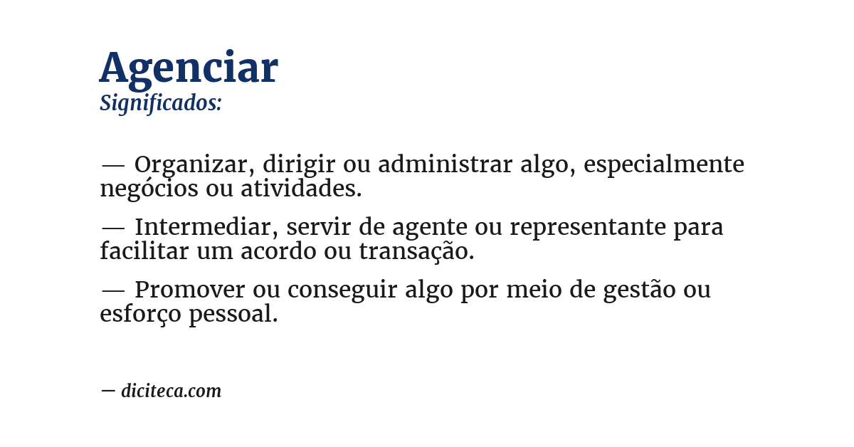 Significado de agenciar