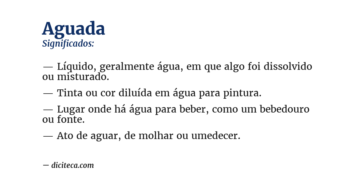 Significado de aguada