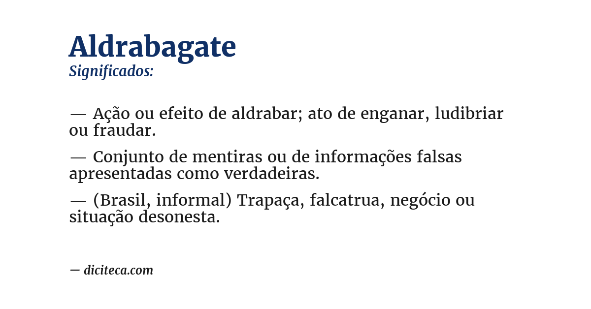 Significado de aldrabagate