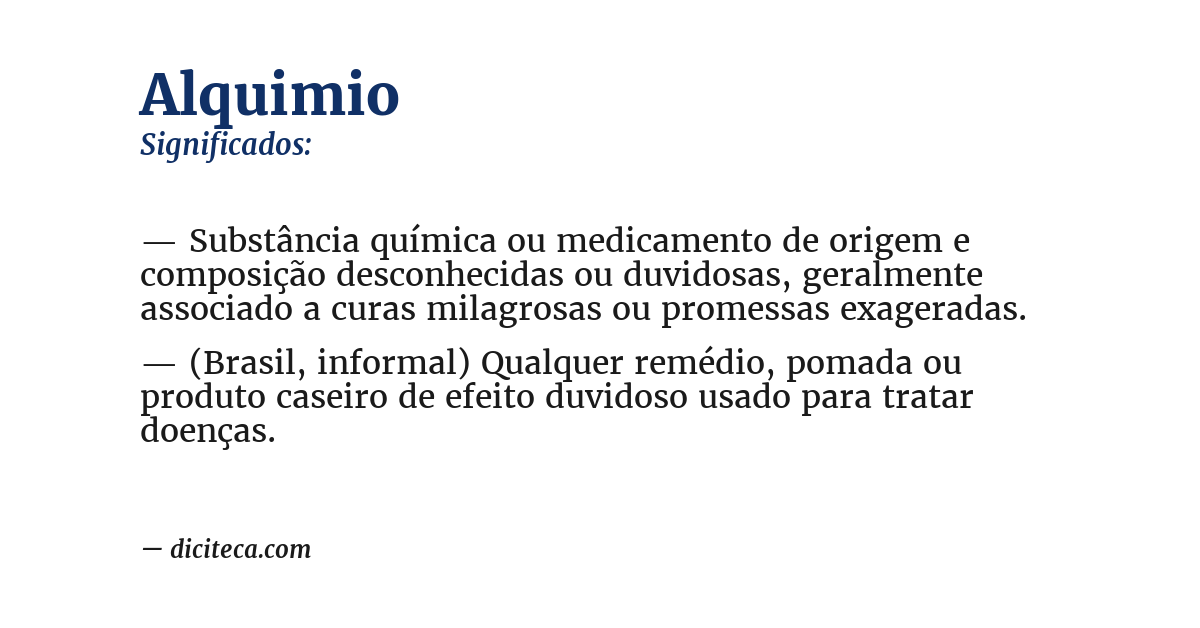 Significado de alquimio