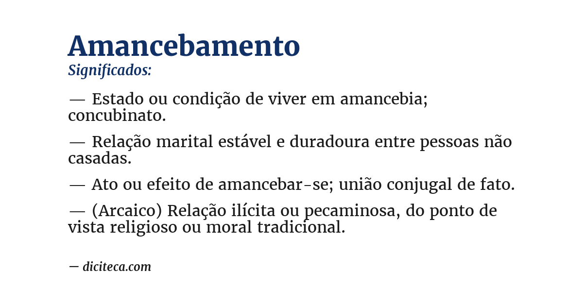 Significado de amancebamento