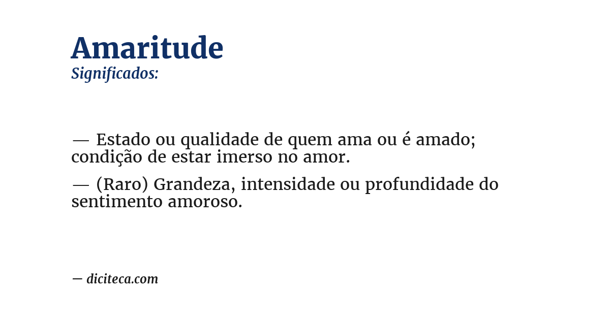 Significado de amaritude