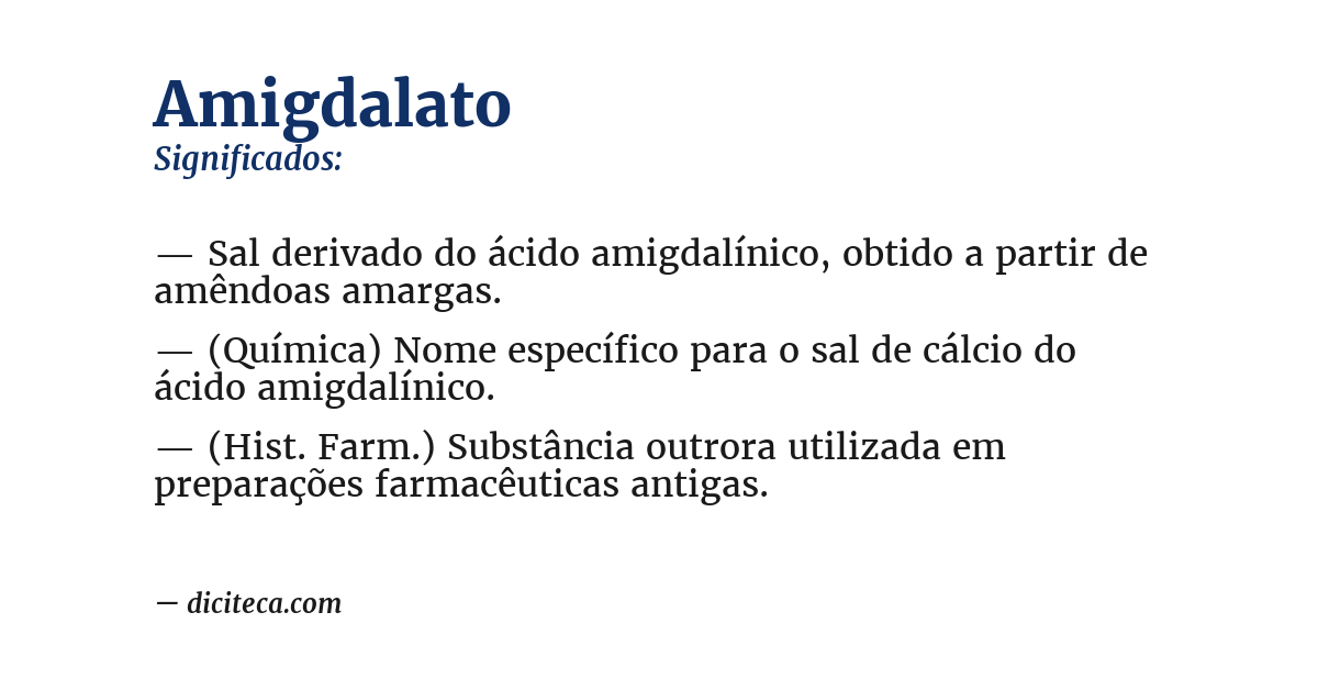 Significado de amigdalato
