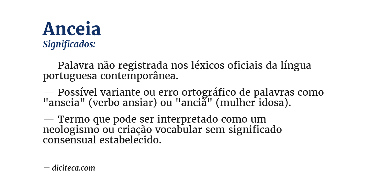 Significado de anceia