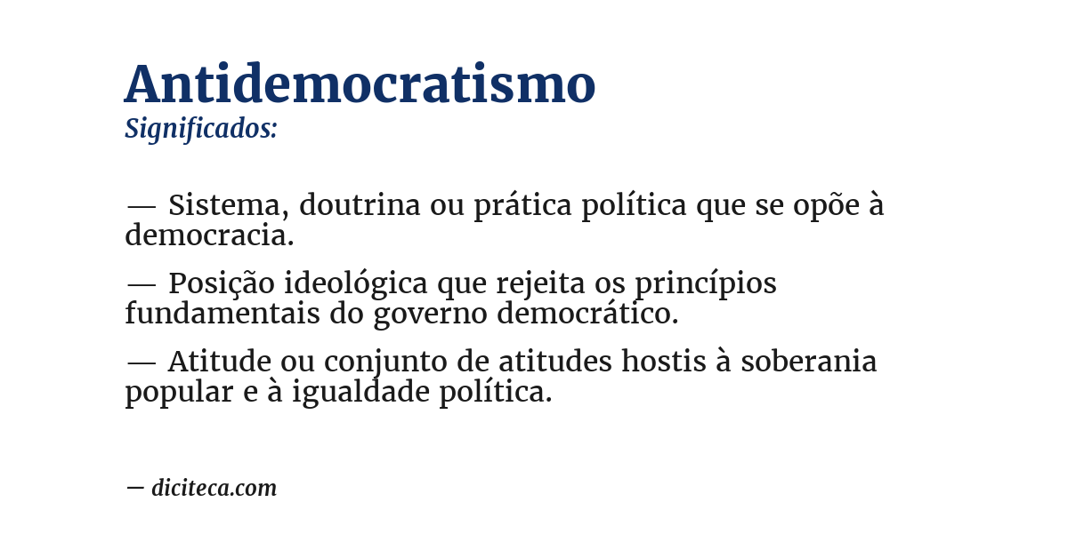 Significado de antidemocratismo