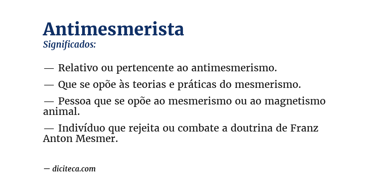 Significado de antimesmerista