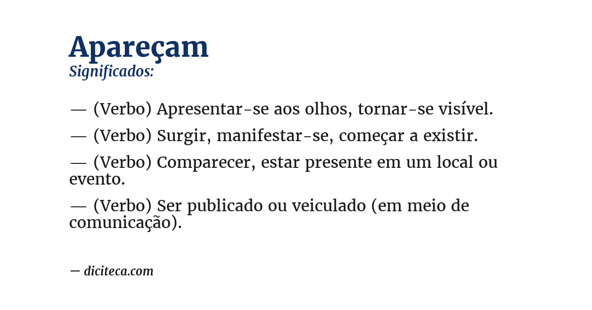 Significado de apareçam