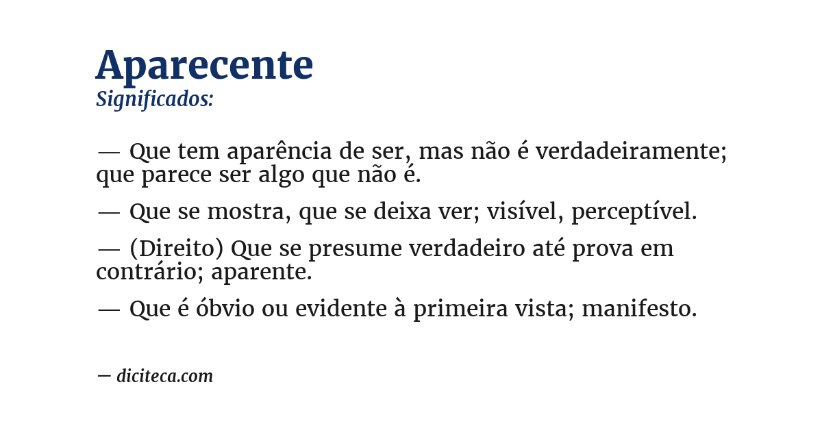 Significado de aparecente