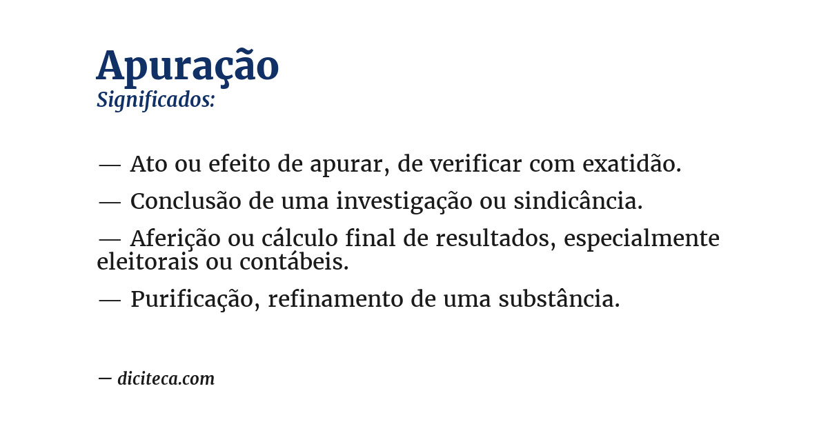 Significado de apuração