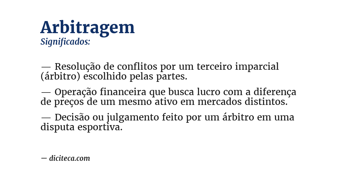 Significado de arbitragem