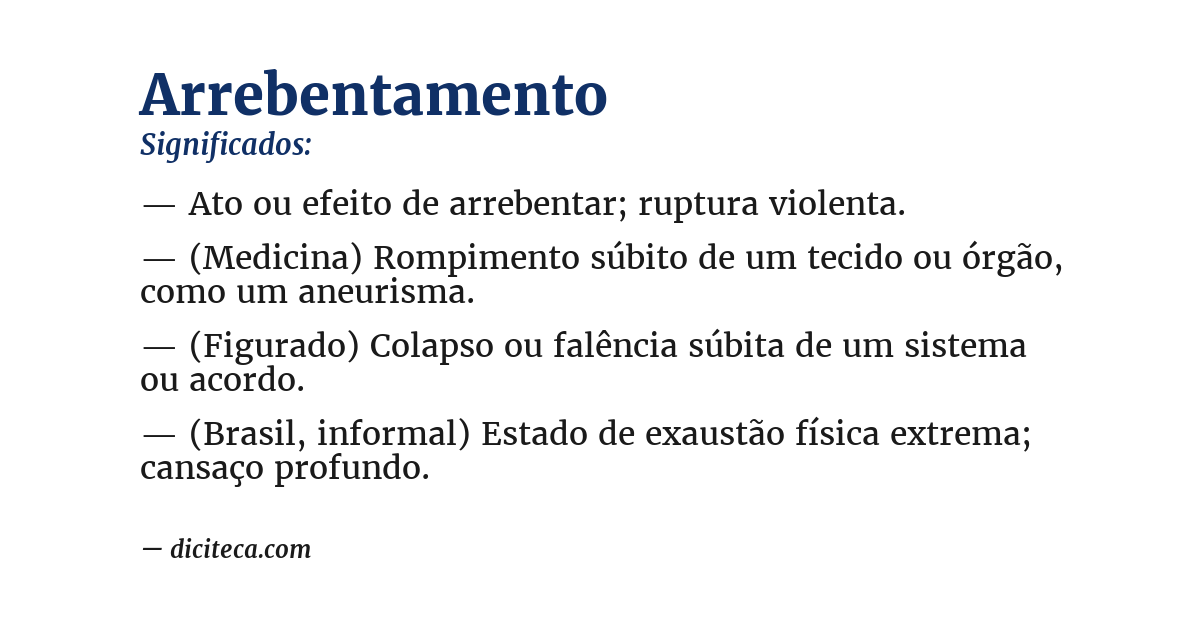 Significado de arrebentamento
