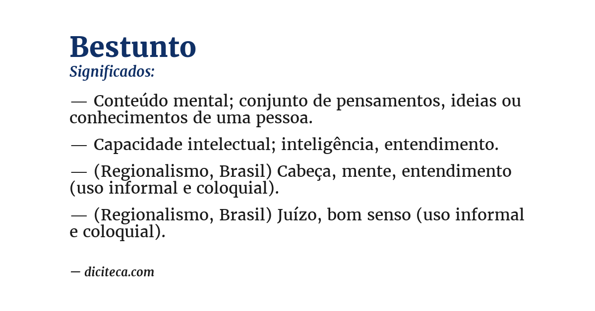 Significado de bestunto
