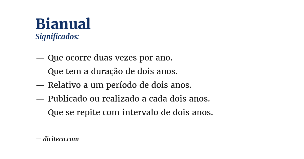 Significado de bianual