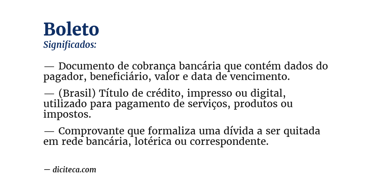 Significado de boleto