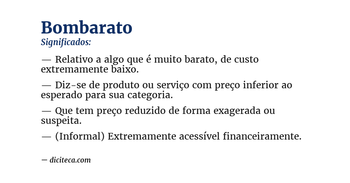 Significado de bombarato