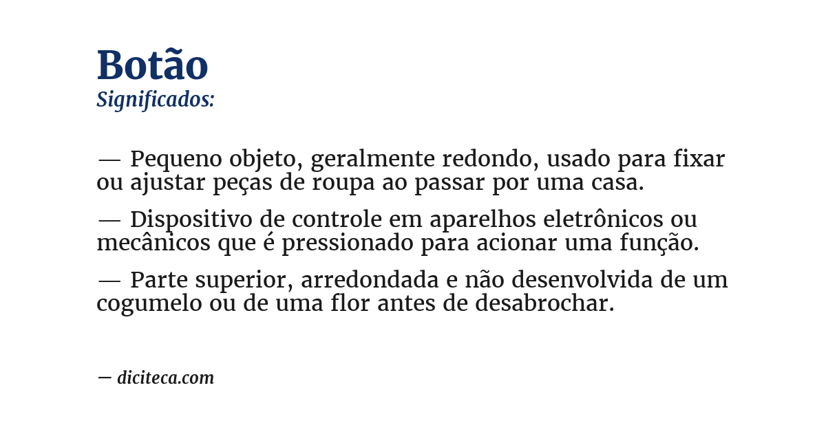 Significado de botão
