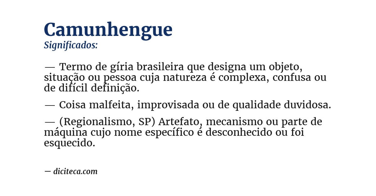 Significado de camunhengue