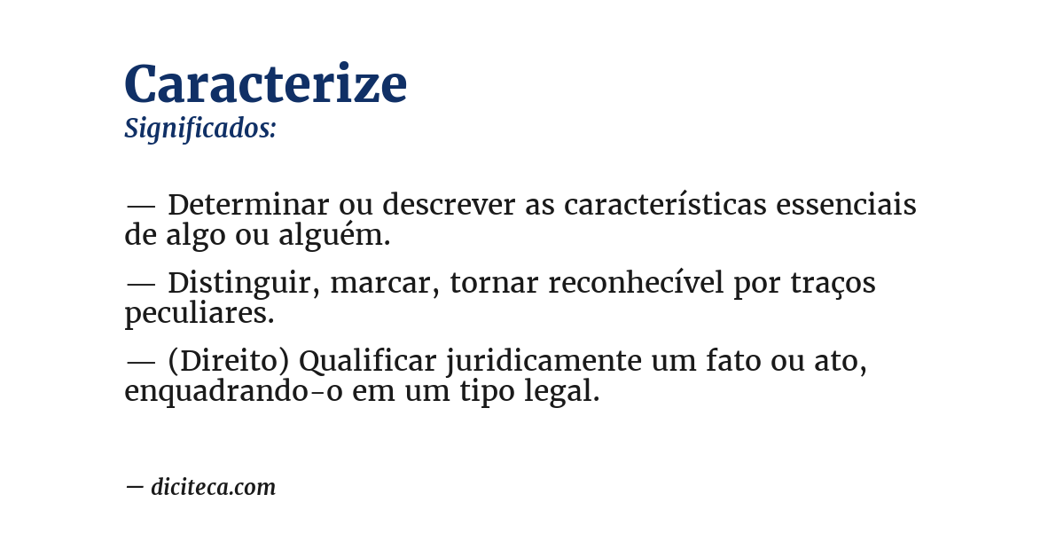 Significado de caracterize