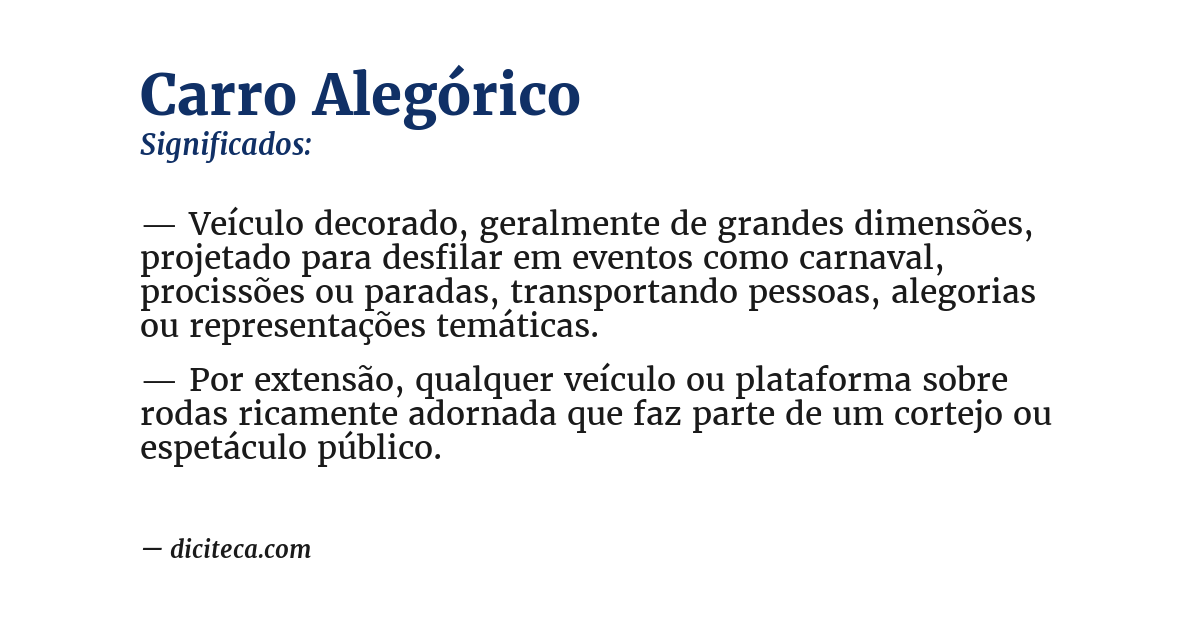 Significado de carro alegórico