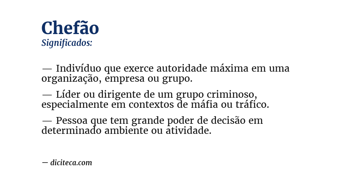 Significado de chefão