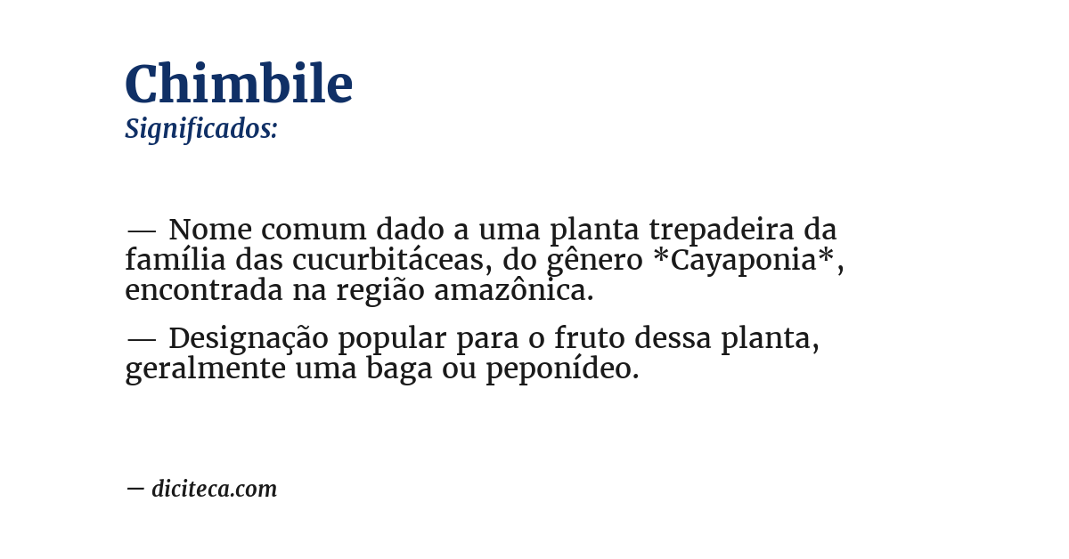 Significado de chimbile