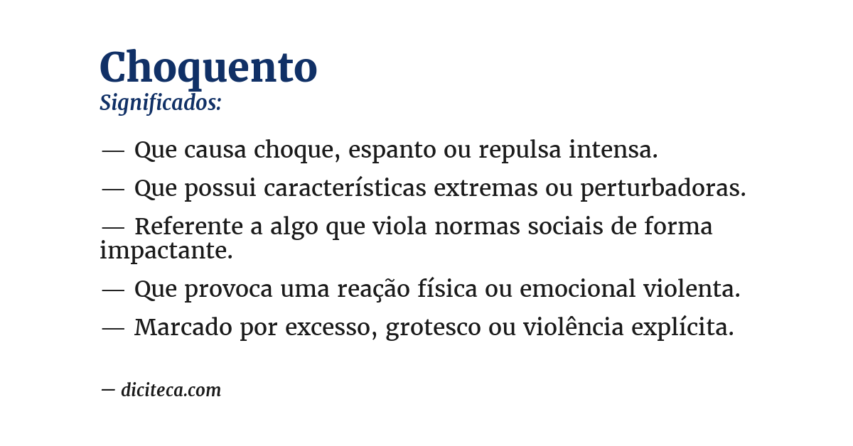 Significado de choquento