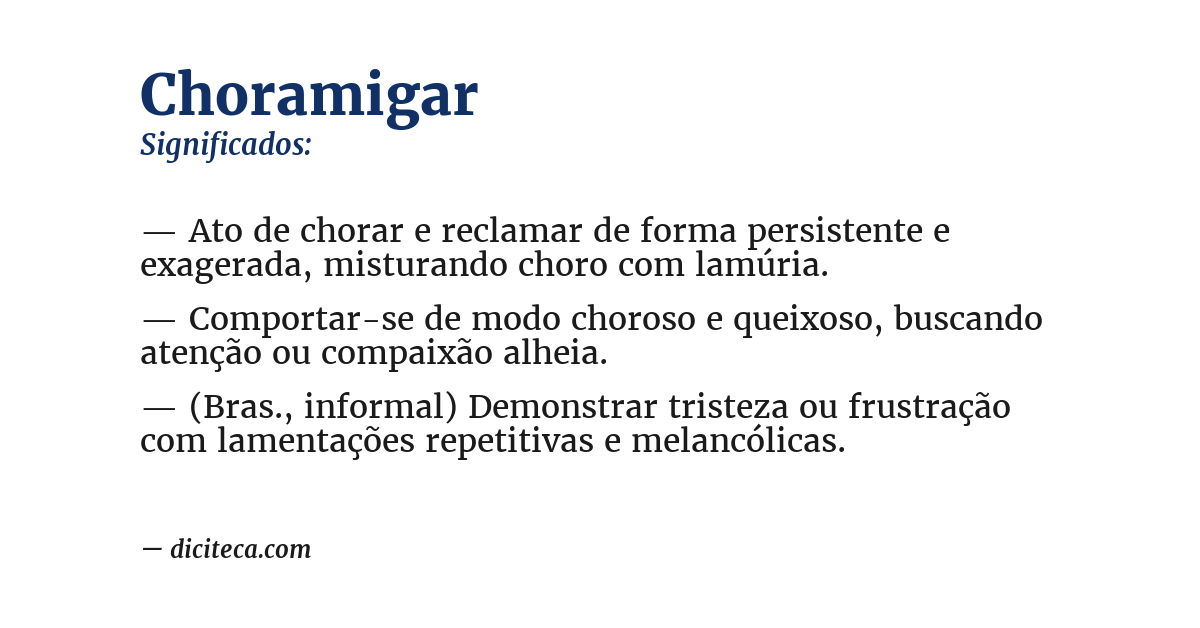 Significado de choramigar