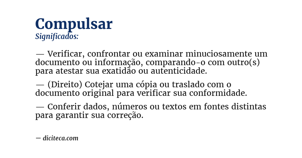 Significado de compulsar