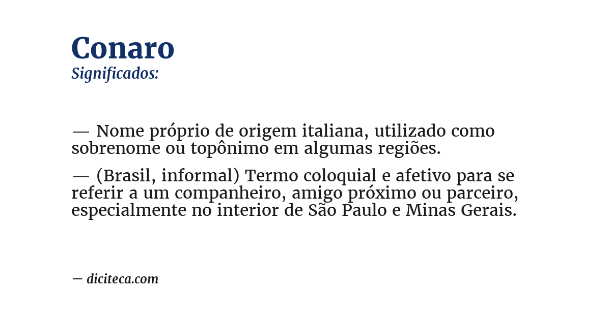 Significado de conaro