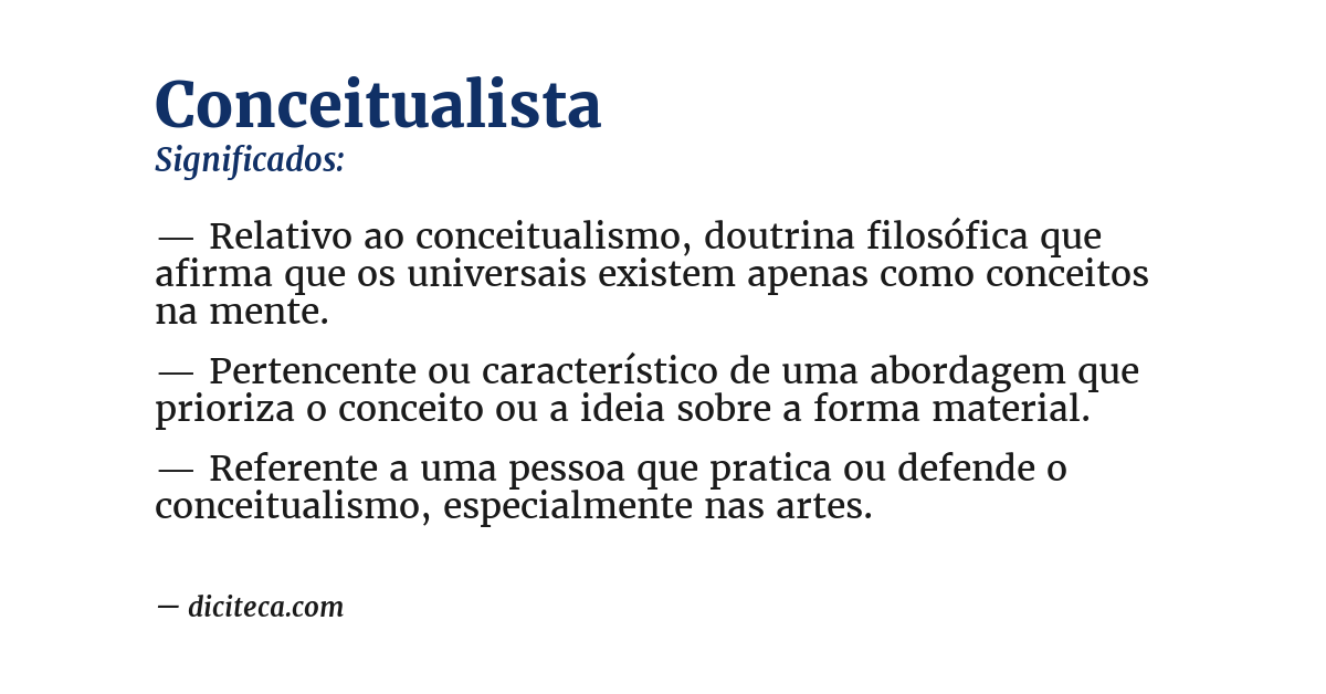 Significado de conceitualista