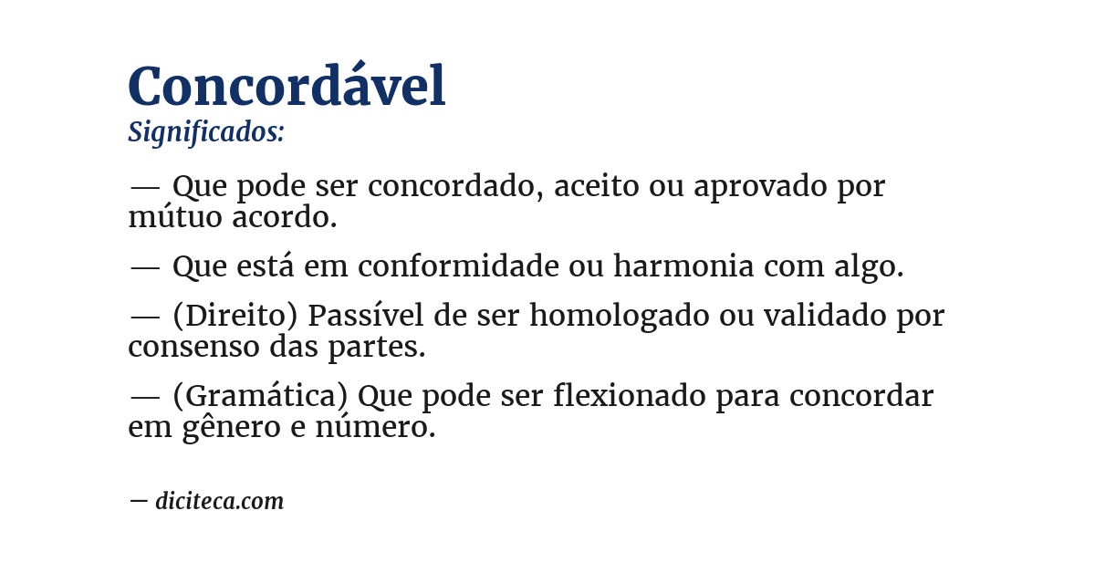 Significado de concordável